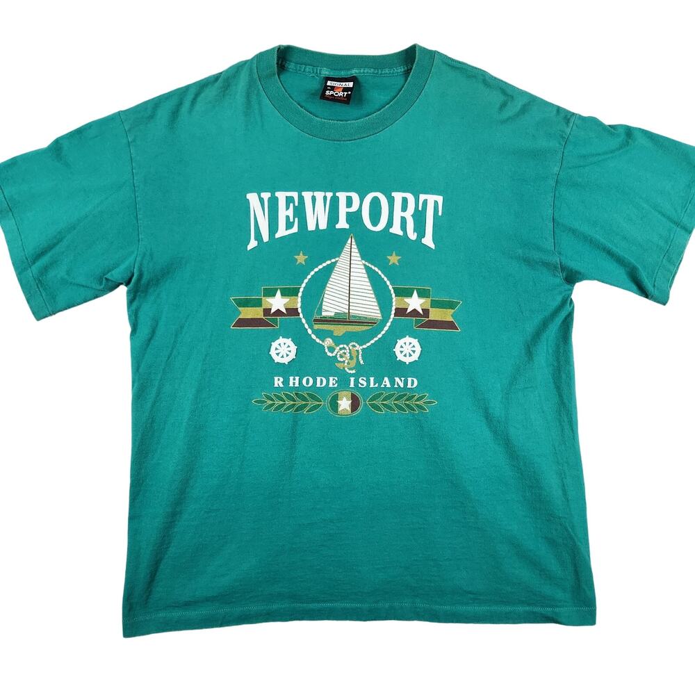 Vintage 90s Newport Rhode Island T-Shirt Men's XL Single Stitch Signal Sport USA